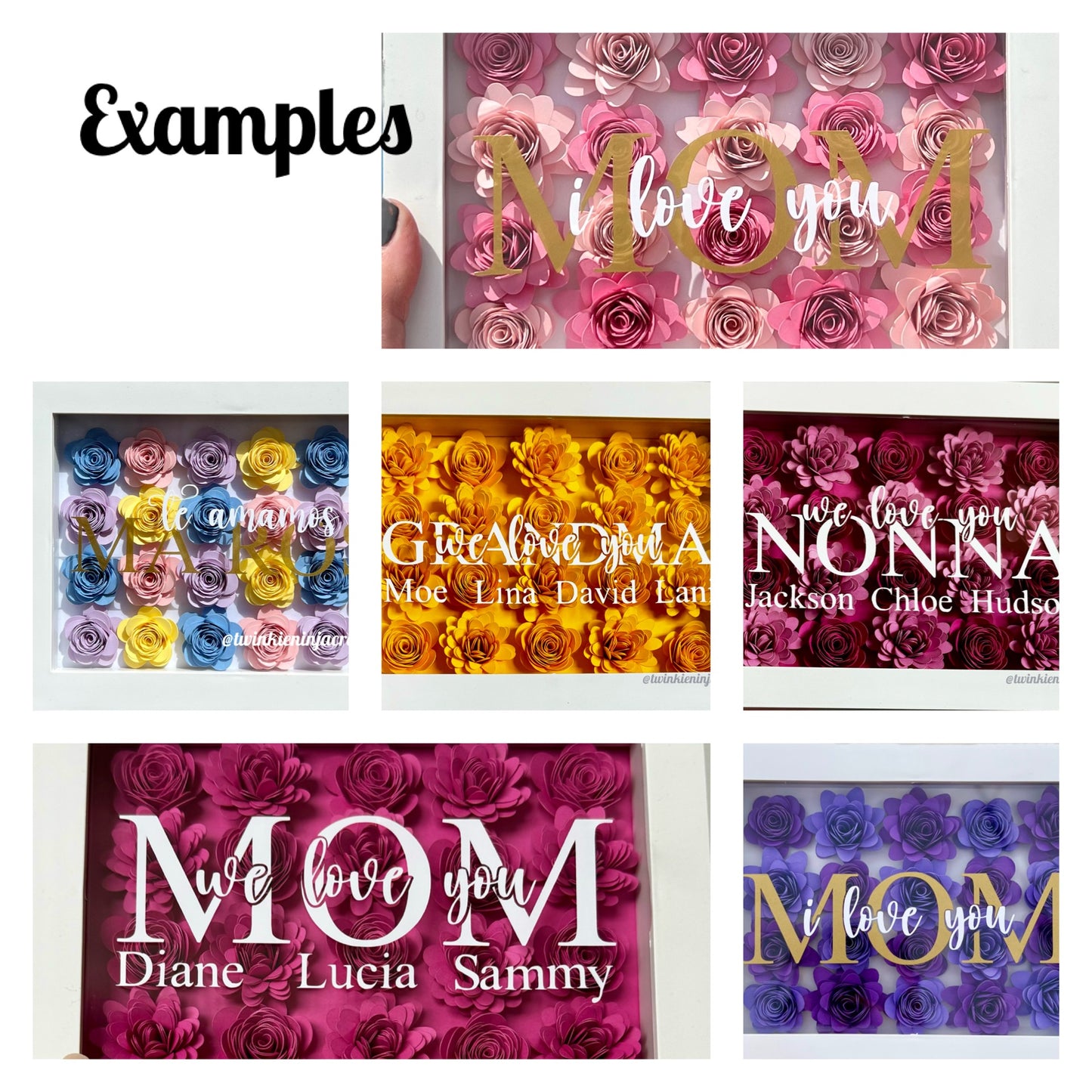 Black and Lilac Flower Box 5x7