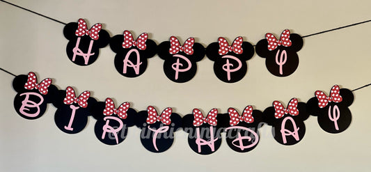 Mouse Ears with Bow Birthday Banner