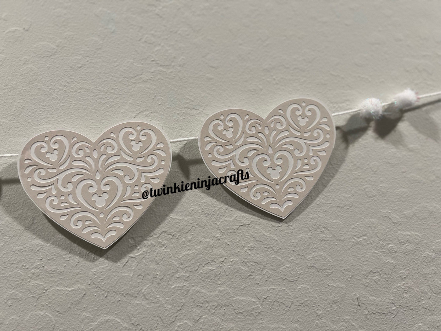 Mouse Ears Lace Heart Banner